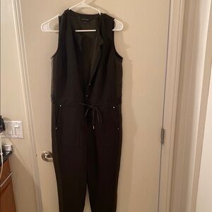Banana Republic Black Jumpsuit with V-Neckline and Tie Waist